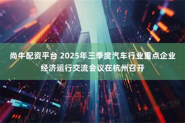 尚牛配资平台 2025年三季度汽车行业重点企业经济运行交流会议在杭州召开