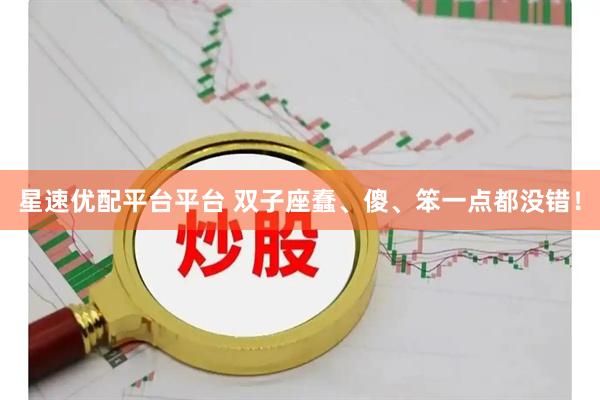 星速优配平台平台 双子座蠢、傻、笨一点都没错！